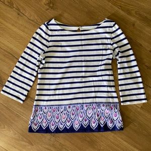 Lilly Pulitzer Waverly 3/4 Sleeve Top S